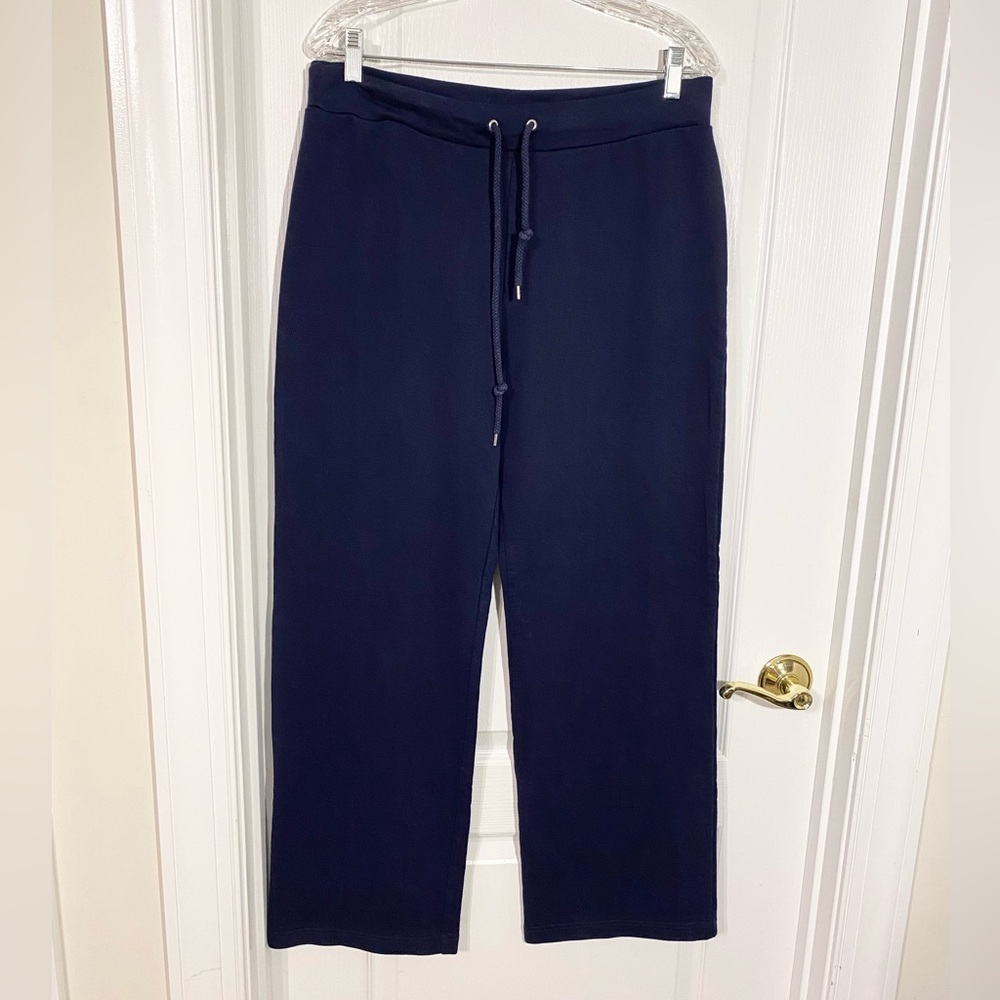 Anne Klein Sport Knit Drawstring Lounge Pants Navy Large